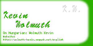 kevin wolmuth business card